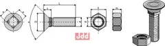 Plogbolt DIN 608 M9 x 1,25 x 40 med Mutter