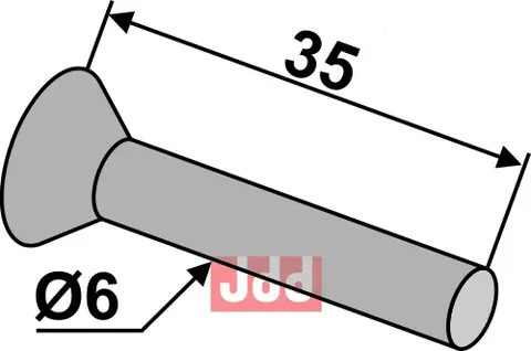 Forsenkede nagler Ø6x35 Ø6 mm, lengde 35 mm