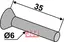Forsenkede nagler Ø6x35 Ø6 mm, lengde 35 mm