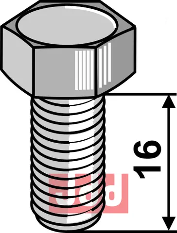 Bolt M12x1,75x16 V&#228;derstad