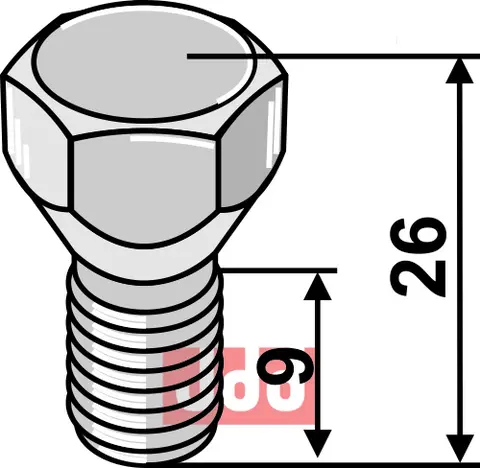 Bolt M12x1,25x26