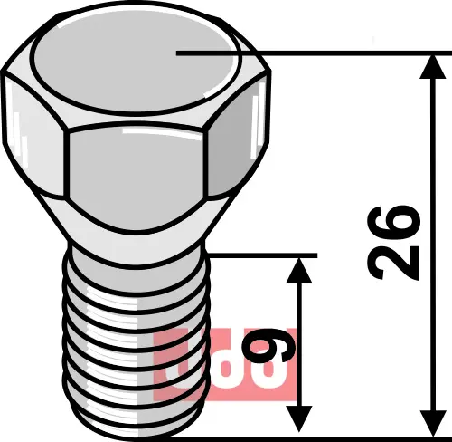 Bolt M12x1,25x26 - JDD Utstyr