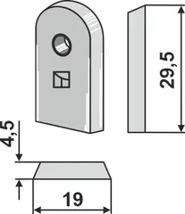 Plade (Hard metal) til Väderstad Lengde 29,5 cm, tykkelse 4,5 cm