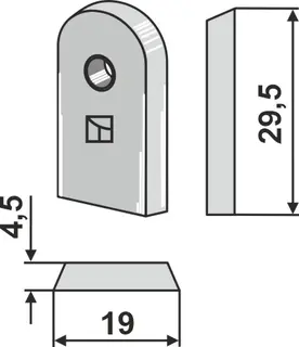 Plade (Hard metal) til Väderstad Lengde 29,5 cm, tykkelse 4,5 cm