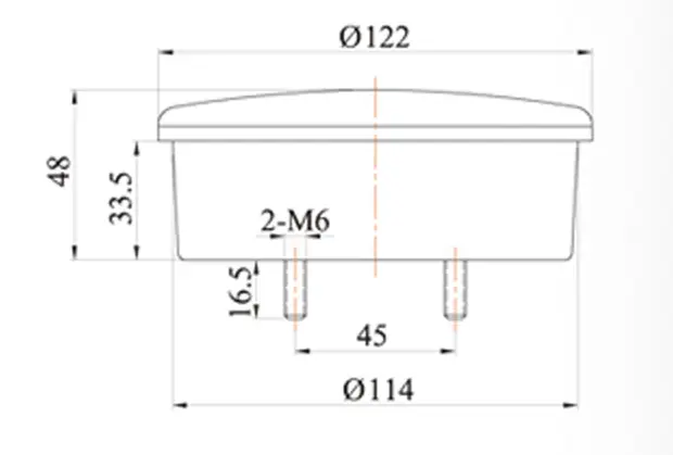 Rund LED baklykt 9-33V Ø122mm