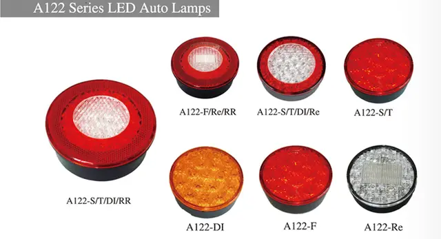 Rund LED baklykt 9-33V Ø122mm