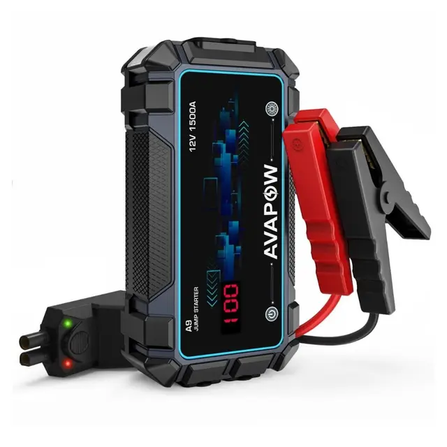Avapow A9  liten Startbooster 1500A | LEd lykt | for små kjøretøy 