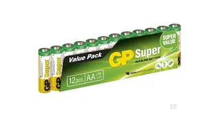 12 Stk AA GP Super Alkaline batterier LR6 1.5V