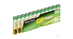12 Stk AAA GP Super Alkaline batterier LR03 1.5V