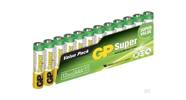 12 Stk AAA GP Super Alkaline batterier - JDD Utstyr