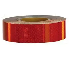 Rød E-merket rigid reflekstape for hardt underlag - pris pr meter