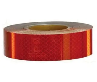 Rød E-merket rigid reflekstape for hardt underlag - pris pr meter