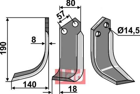 Kniv til Alpego 190x80mm, passer FH-FP
