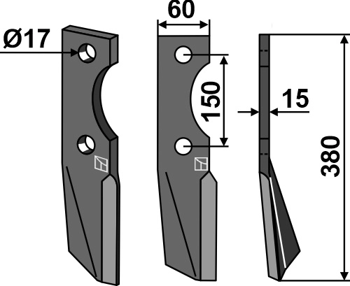 Fres kniv 380x60 mm høyre Passer til Alpego KZ/Alpego KH
