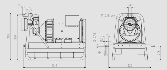 PTO strømaggregat AWB4-58X på 58,5 KVA Agrowatt 3 faset 400 volt 