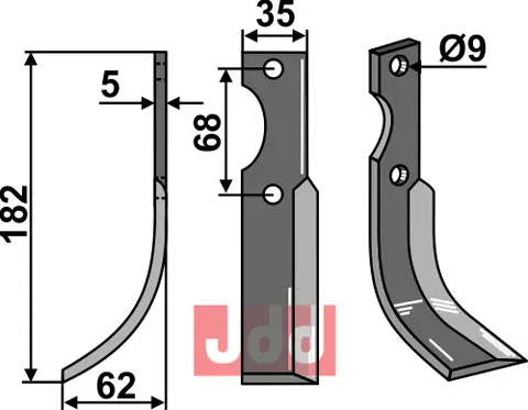 Kniv til Barbieri 182 x 35 mm - Tykkelse 5 mm