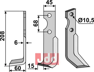 Kniv til Benassi 208 x 45 mm - Tykkelse 6 mm