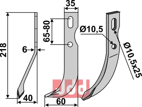 Allsidig kniv til Benassi Lengde 218 mm, Bredde 35 mm
