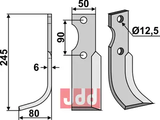 Blad 245x50mm til Bertolini Lengde 245mm, tykkelse 6mm