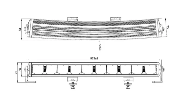 BRT 20" kurvet LEDbar er som skapt for biler med runde former