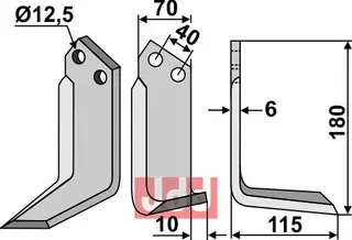 Fres kniv h&#248;yre Breviglieri