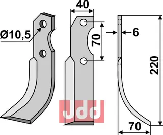 Blad 220x40mm til Brumital-Agris Lengde: 220mm, Bredde: 40mm