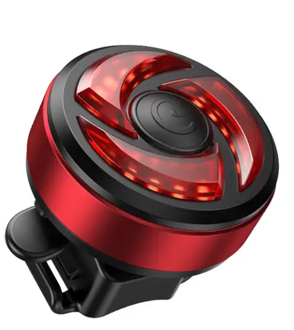 SuperFire LED sykkel baklykt med feste Med vibrator, lades med USB