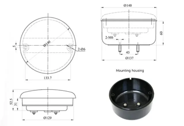 LED hamburger baklykt - JDD Utstyr