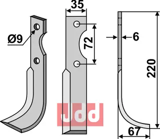 Blad 220x35mm til Casorzo Lengde 220mm, bredde 35mm