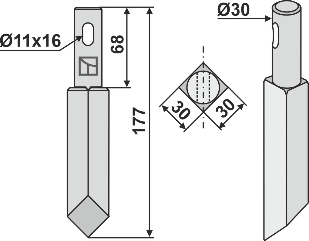 Fres kniv 177 mm