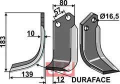 Fres kniv DURAFACE venstre Celli