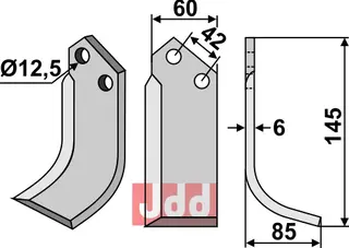 Kniv til M.E.A.A.T. 145x60mm, hull 12,5mm