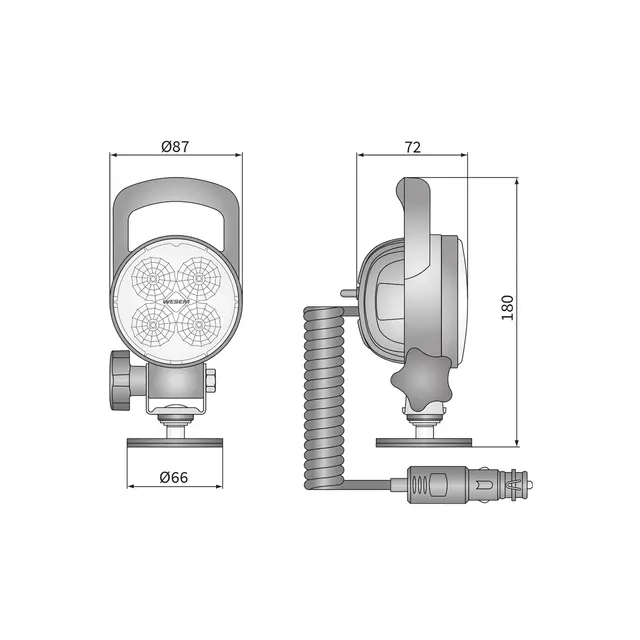 Universalt rør feste til arbeidslys for  rør opp til 28mm