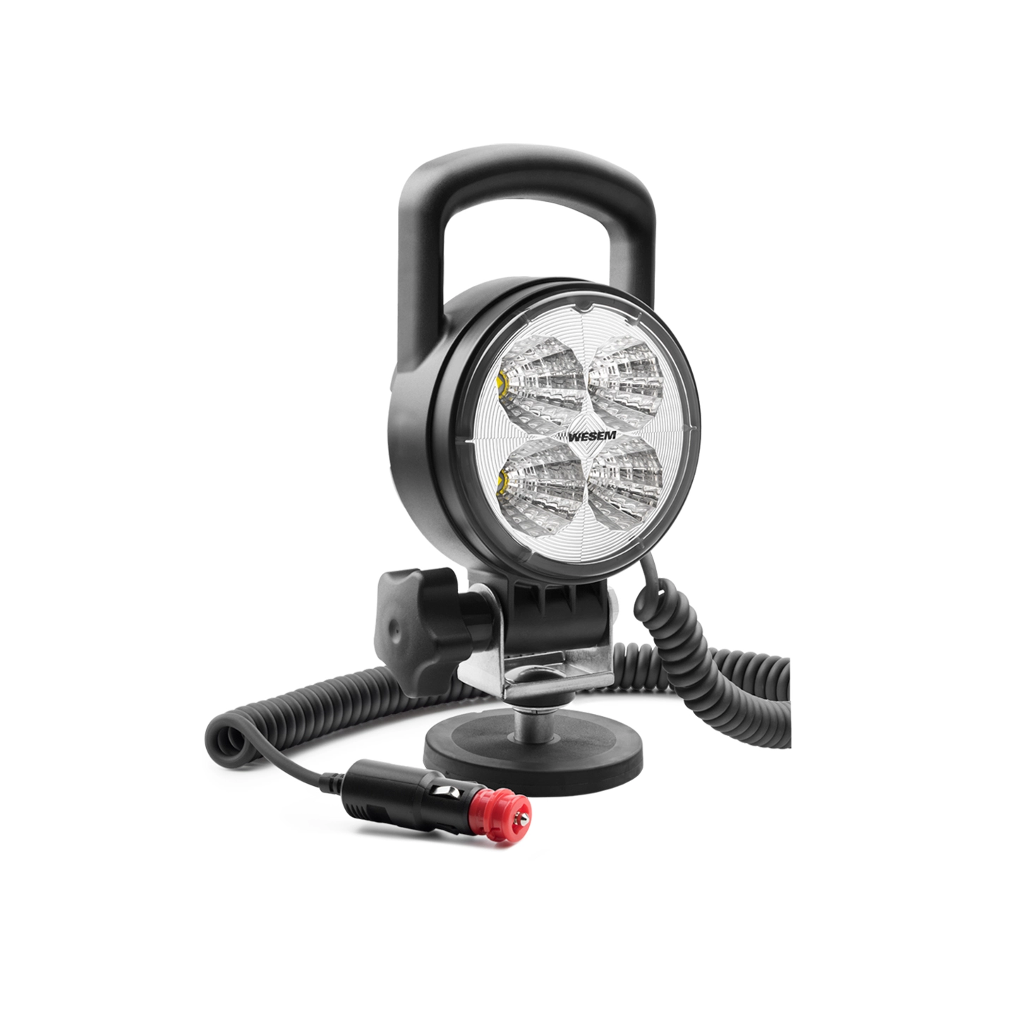 Arbeidslampe LED med magnet og boks Magnetholder, spiralkabel og bryter