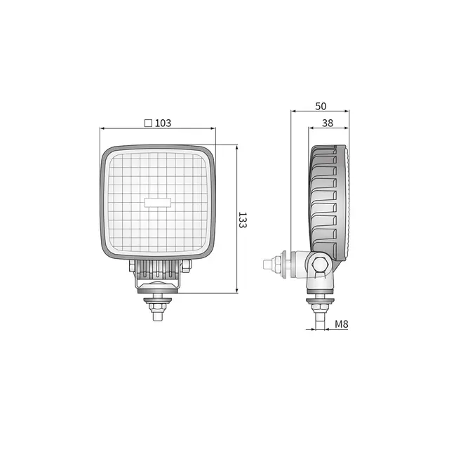 Universalt rør feste til arbeidslys for  rør opp til 28mm