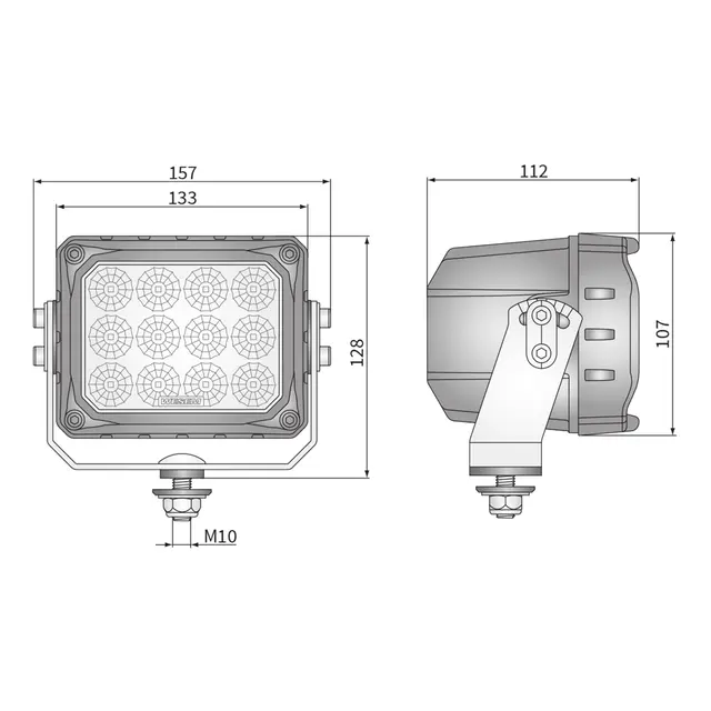 Universalt rør feste til arbeidslys for  rør opp til 28mm