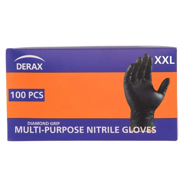 Derax Nitrilhansker-XXL Diamond Grip 100pk 