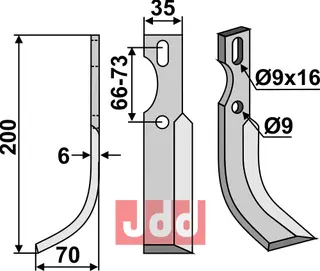All-purpose blad til Diesse 200x35mm, hull: 9/9x16