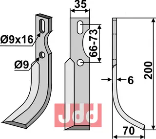 All-purpose Blade til Diesse 200x35mm, 9/9x16 hull