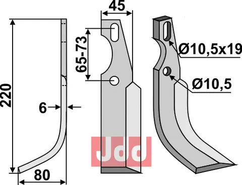Allsidig kniv til Diesse 220 x 45 mm - 10,5/10,5x19