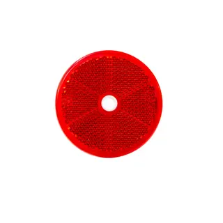 Rød, rund refleks Monteringshull Ø60 mm