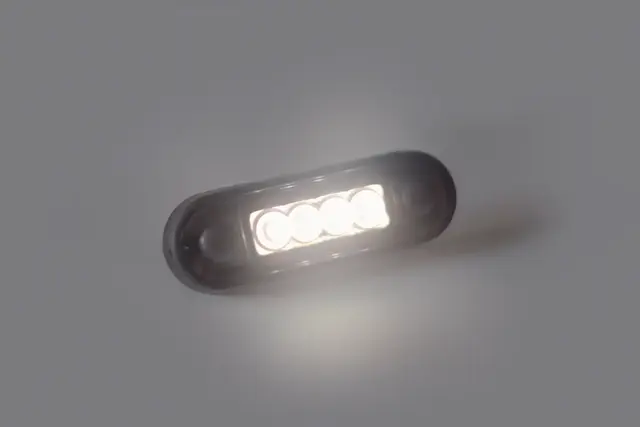 Hvitt og gult sotet LED markeringslys Kompakte mål for runde og flate underlag 