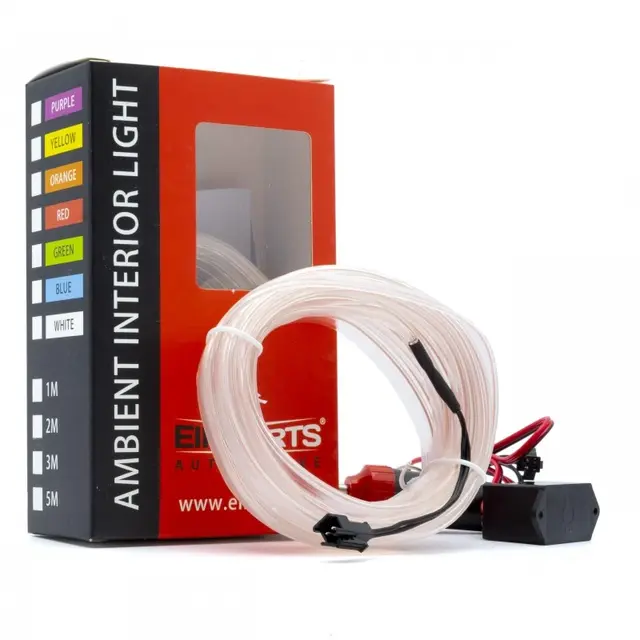HVITT LED Stripe Interiør Belysning 5 meter og 12V 