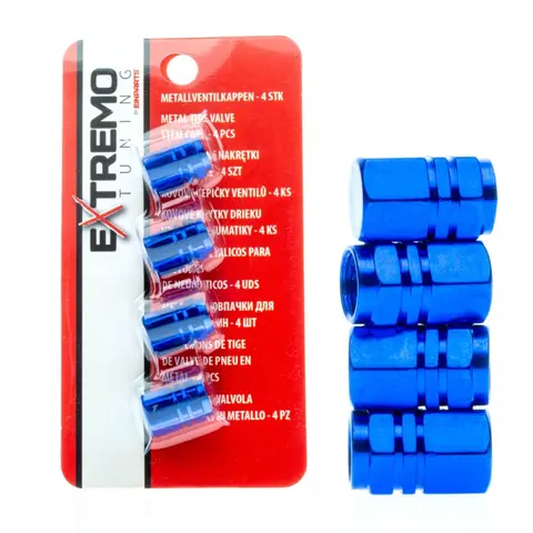 Aluminium Ventilhetter Blå Sett med 4 stk