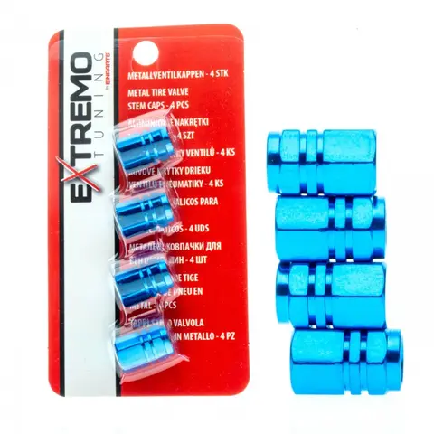 Aluminium Ventilhetter Lyseblå Sett med 4 stk