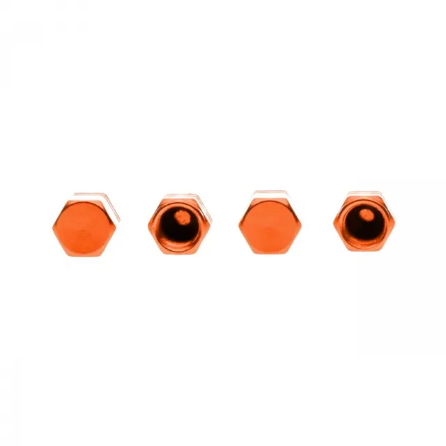 Aluminium Ventilhetter Orange Sett med 4 stk 