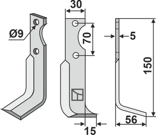Kniv høyre til Fort 150x30 mm - Høyre