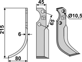 Kniv venstre til Fort 215x45 mm - Venstre side