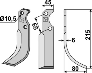 Kniv høyre til Fort 215x45 mm - Høyre