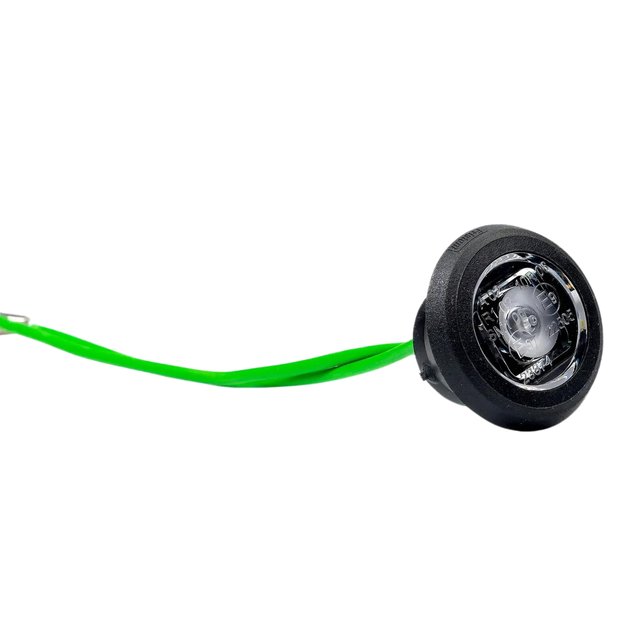 Grønt mini LED markeringslys for hull montering på flater og rør 